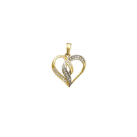 Zirconia Two-Tone Heart Pendant (14K)