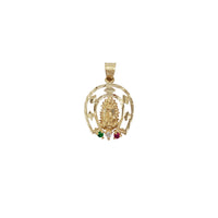 Zirconia Diamond-Cuts Virgin Mary Pendant (14K)