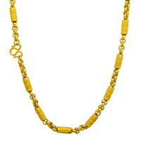 Laser-cut Barrel & Rolo Necklace (24K)