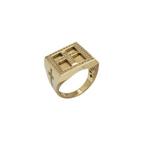 Zirconia Cross Men's Ring (14K)