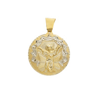 Two-Tone Divine Child Circle Medallion Pendant (14K)