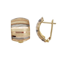 Tricolor Diamond-cuts Earrings (14K)