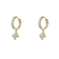 Zirconia Butterfly Huggie Hanging Earrings (14K)