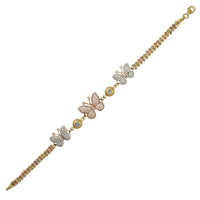 Tri-Color Butterfly Fancy Bracelet (14K).