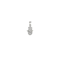 Zirconia Hamsa Hand Pendant (Silver)