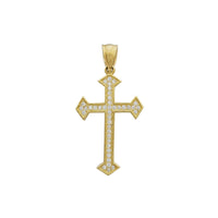 Zirconia Edged Cross Pendant (10K)