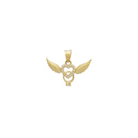 Stone-set Winged Heart Pendant (14K)