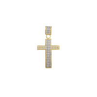 Two-Tone Convex Cross Pendant (14K)