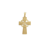 Diamond-Cuts Halo Cross Pendant (14K)