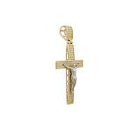 Zirconia Convex Crucifix Pendant (14K)