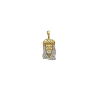Zirconia Mesh-Back Jesus Head Pendant (10K)