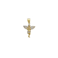 Zirconia Two-Tone Baby Angel Pendant (10K)