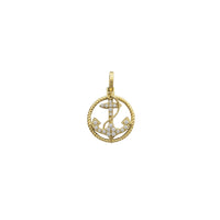 Zirconia Rope Frame Anchor Pendant (10K)