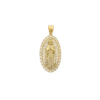 Oval Filigree Frame Virgin Mary Pendant (10K)