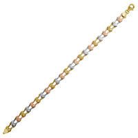 Tricolor Criss-Cross Fancy Bracelet (14K)