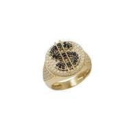 Iced-Out Dollar Sign Ring (14K)