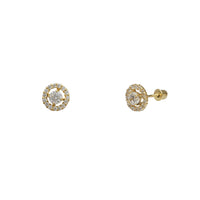 Zirconia Round Halo Stud Earrings