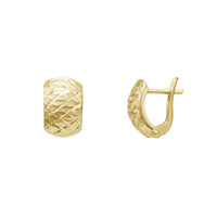 Crossed-Patterns Diamond-cuts Earrings (14K)