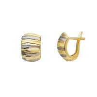 Two-Tone Diamond-cuts Earrings (14K)