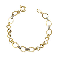 Zirconia Curved Infinity Sign Fancy Bracelet (14K)