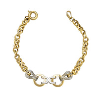 Zirconia Interlocking Knots Link Fancy Bracelet (14K)