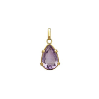 Teardrop Shaped Amethyst Pendant (14K)