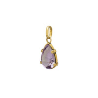 Teardrop Shaped Amethyst Pendant (14K)