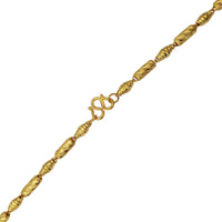 Diamond-cut Glitter Textured Barrel Necklace (24K)