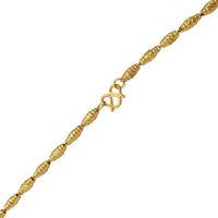 Diamond-cut Glitter Textured Barrel Necklace (24K)