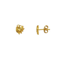 Radiant Heart Feather Frame Stud Earrings (24K)