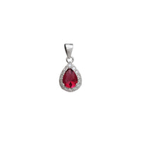 Zirconia Teardrop Red Pendant (Silver)