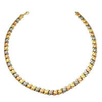 Tricolor Brushed-Finish North Star Fancy Necklace (14K)