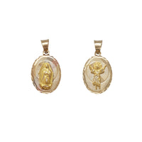 Reversible Divine Child & Virgin Mary Oval Pendant (14K)