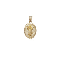 Reversible Divine Child & Virgin Mary Oval Pendant (14K)