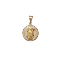 Tricolor Regal Virgin Mary Round Pendant (14K)