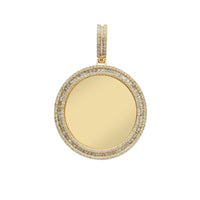 Baguettes & Round Diamond Memorial Picture Pendant (14K)