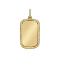 Diamond Dog Tag Memorial Picture Pendant (14K)