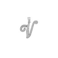 Cubic Zirconia Script Letter Pendant (Silver)