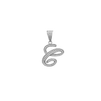 Cubic Zirconia Script Letter Pendant (Silver)