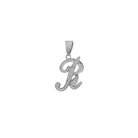 Cubic Zirconia Script Letter Pendant (Silver)