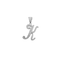 Cubic Zirconia Script Letter Pendant (Silver)