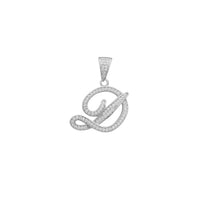Cubic Zirconia Script Letter Pendant (Silver)