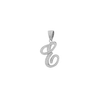 Cubic Zirconia Script Letter Pendant (Silver)