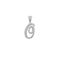 Cubic Zirconia Script Letter Pendant (Silver)