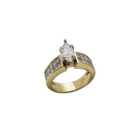 Diamond Marquise Channel Invisible-Set Engagement Ring (18K)