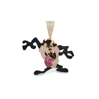 Zirconia Taz Character Pendant (14K)
