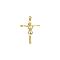 Textured Crucified Jesus Pendant (14K)