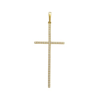 Zirconia Pave Thin Cross Pendant (14K)