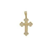 Zirconia Pave Budded Cross Pendant (14K)