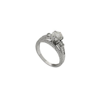 Diamond Filigree Textured Engagement Ring (14K)